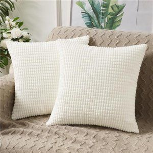 Throw Pillow Covers - Set of 2 Pillow Covers 18x18,Decorative Euro Pillow Covers